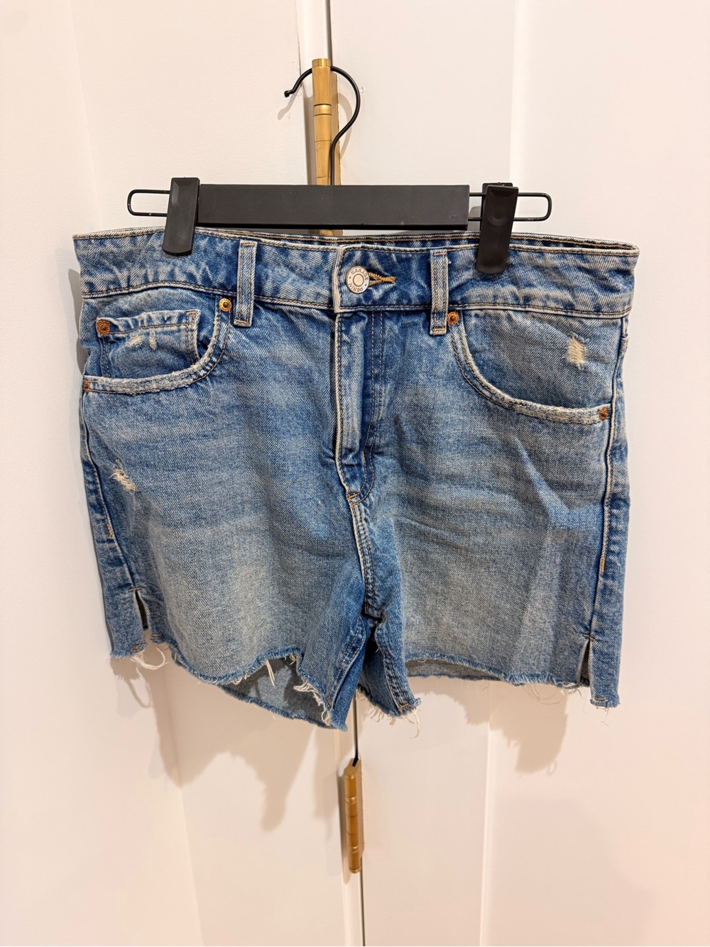 Garage Light Blue Distressed Denim Cutoff Shorts